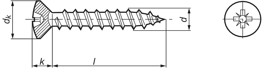 Cipboard screws raised countersunk 4   x 35 zinc-plated
